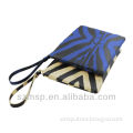 Zebra pattern genuine leather handle envelope file pouch/note case for i pad pc case